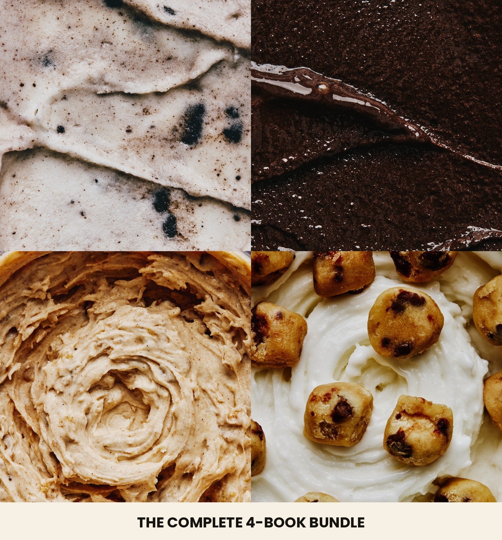 Four Creami Cravings flavors: cookies and cream, chocolate, peanut butter, cookie dough